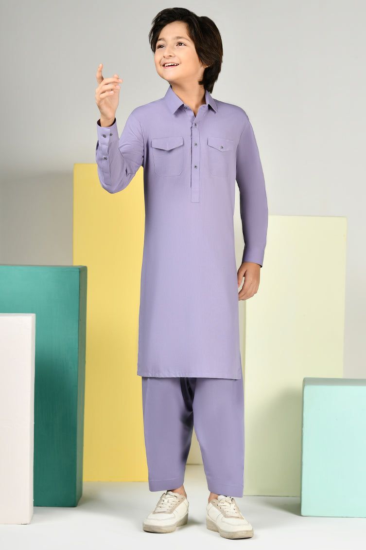 Blended Light Purple Kameez Shalwar - J. Junaid Jamshed