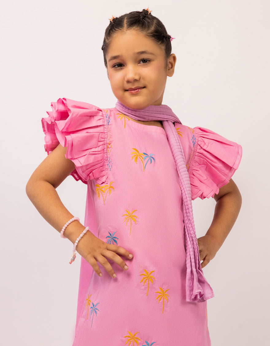 Lawn Pink Stitched Suit - J. Junaid Jamshed