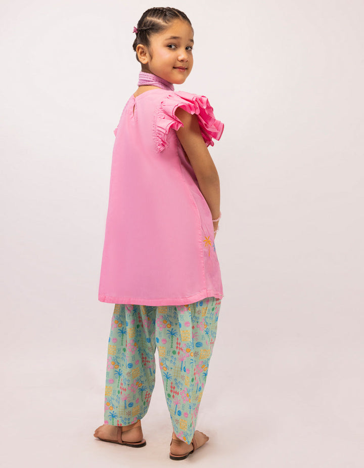 Lawn Pink Stitched Suit - J. Junaid Jamshed