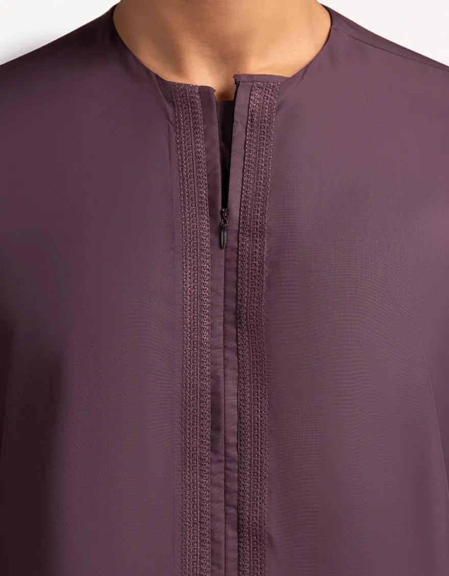 Blended Plum Jubba - J. Junaid Jamshed