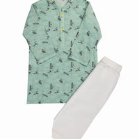 Cotton Light Green Shalwar Kameez - J. Junaid Jamshed