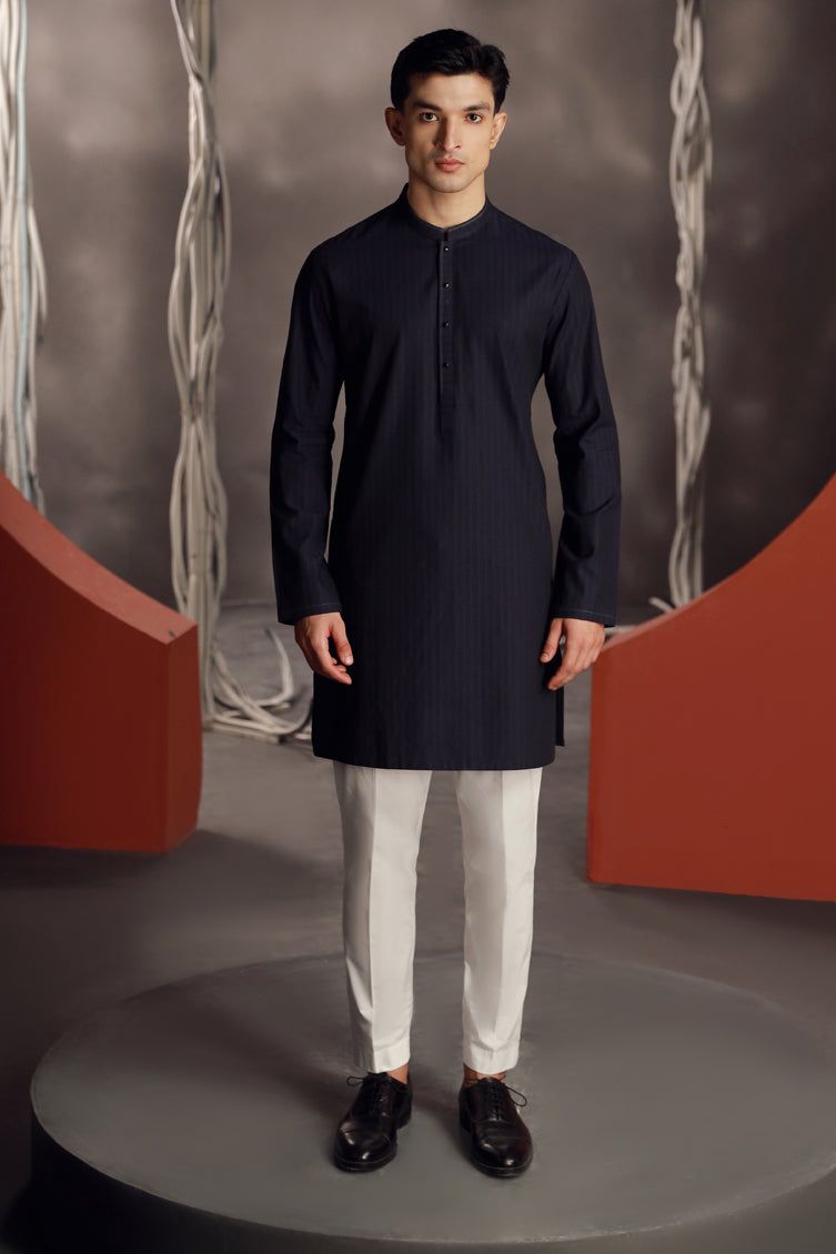 Cotton Turquoise Kurta - J. Junaid Jamshed