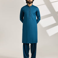 Cotton Blue Kurta - J. Junaid Jamshed