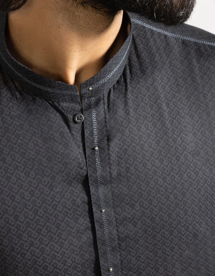 Cotton Black Kurta - J. Junaid Jamshed