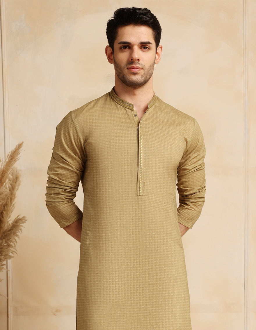 Cotton Green Kurta - J. Junaid Jamshed
