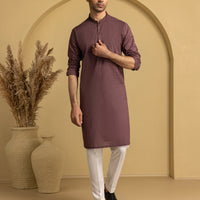 Cotton Deep Maroon Kurta - J. Junaid Jamshed