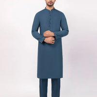 Polyester Teal Kurta Trouser - J. Junaid Jamshed