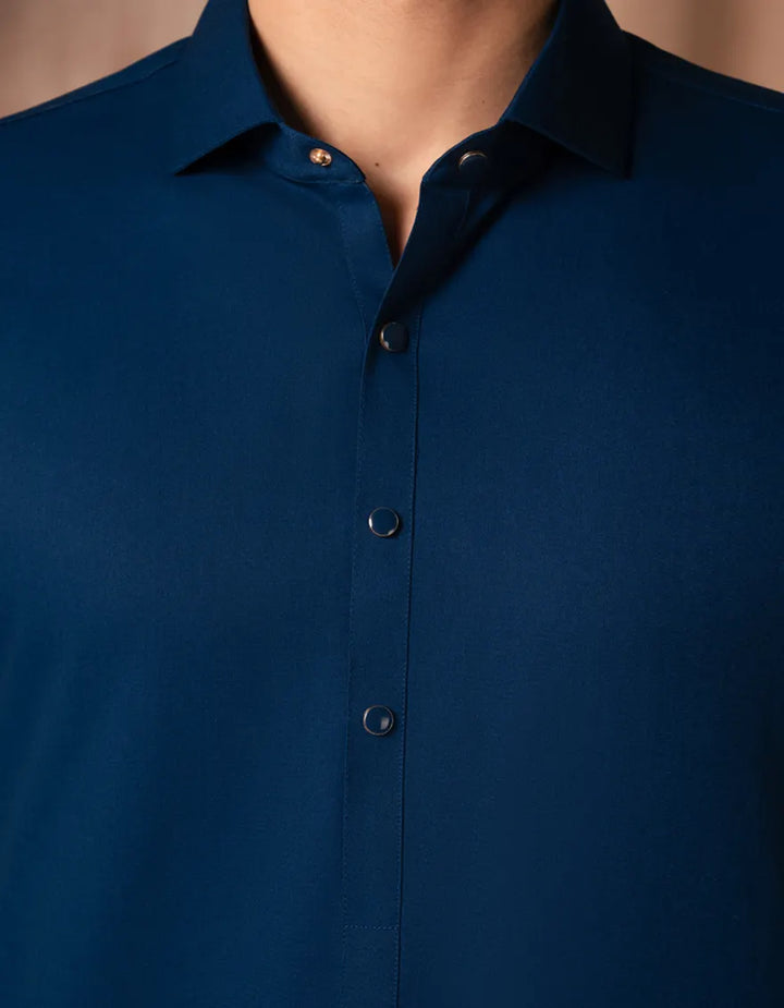 Blended Blue Kurta Trouser - J. Junaid Jamshed