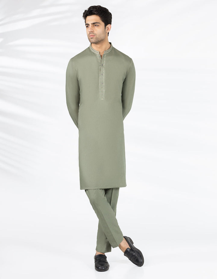 Blended Green Kurta Trouser - J. Junaid Jamshed