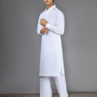 Blended White Shalwar Kameez - J. Junaid Jamshed