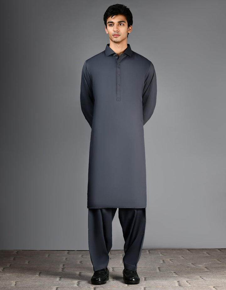 Blended Grey Shalwar Kameez- J. Junaid Jamshed