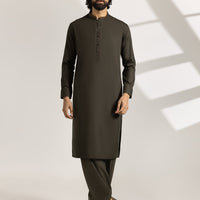 Blended Army Green Shalwar Kameez - J. Junaid Jamshed