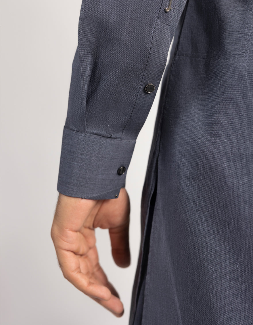 Cotton Denim Blue Shalwar Kameez - J. Junaid Jamshed