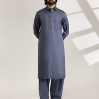 Cotton Bluish Grey Shalwar Kameez - J. Junaid Jamshed