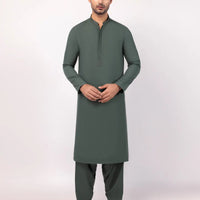 Polyester Green Shalwar Kameez  - J. Junaid Jamshed