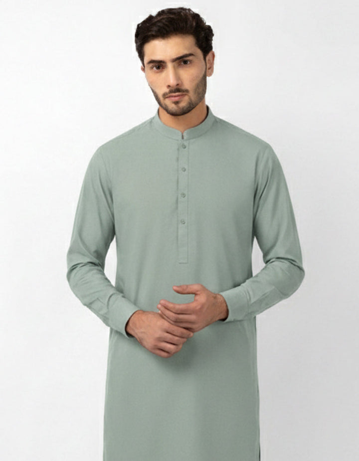 Blended Sky Blue Kurta Trouser - J. Junaid Jamshed