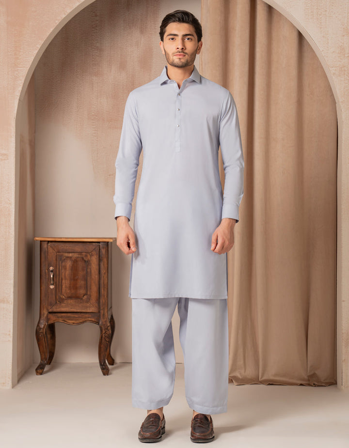 Blended Sky Blue Shalwar Kameez - J. Junaid Jamshed