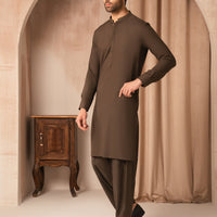 Blended Brown Shalwar Kameez - J. Junaid Jamshed