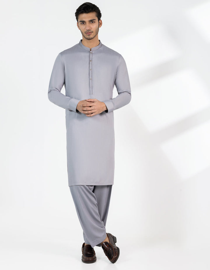 Blended Grey Shalwar Kameez - J. Junaid Jamshed