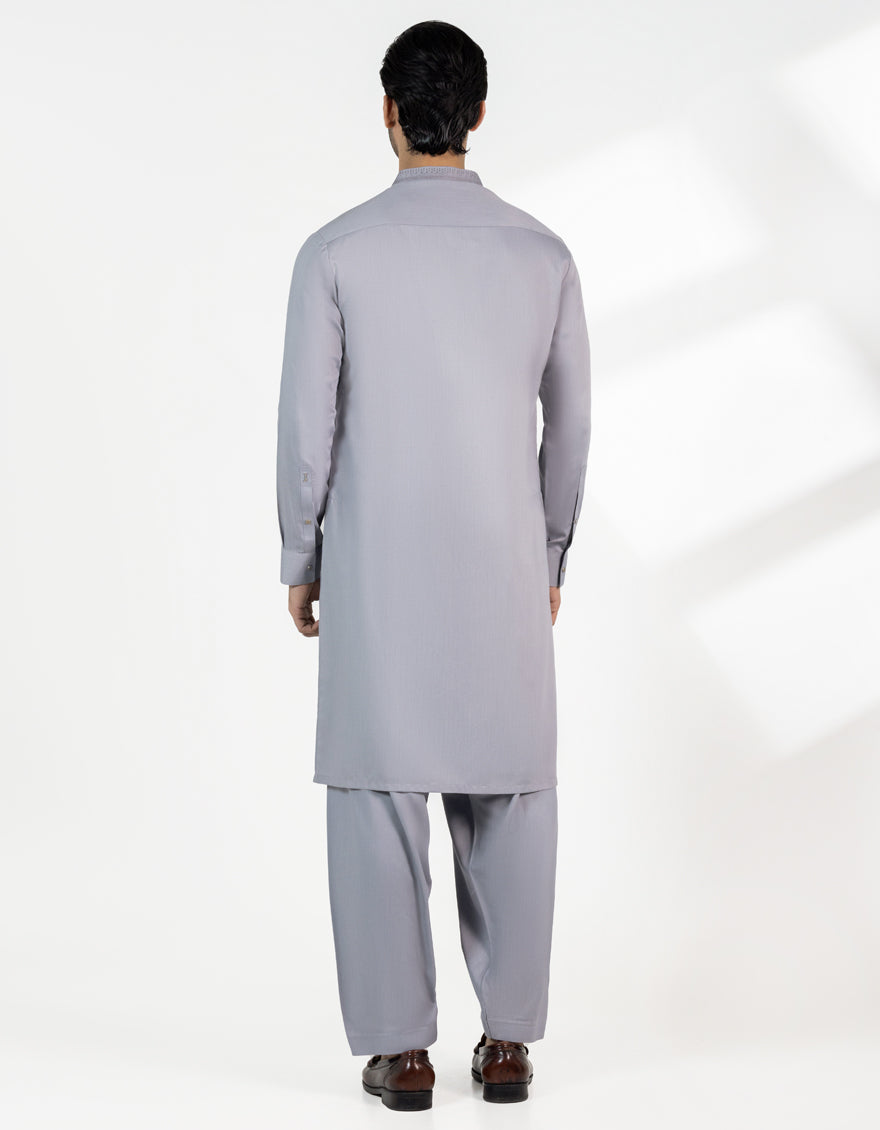 Blended Grey Shalwar Kameez - J. Junaid Jamshed