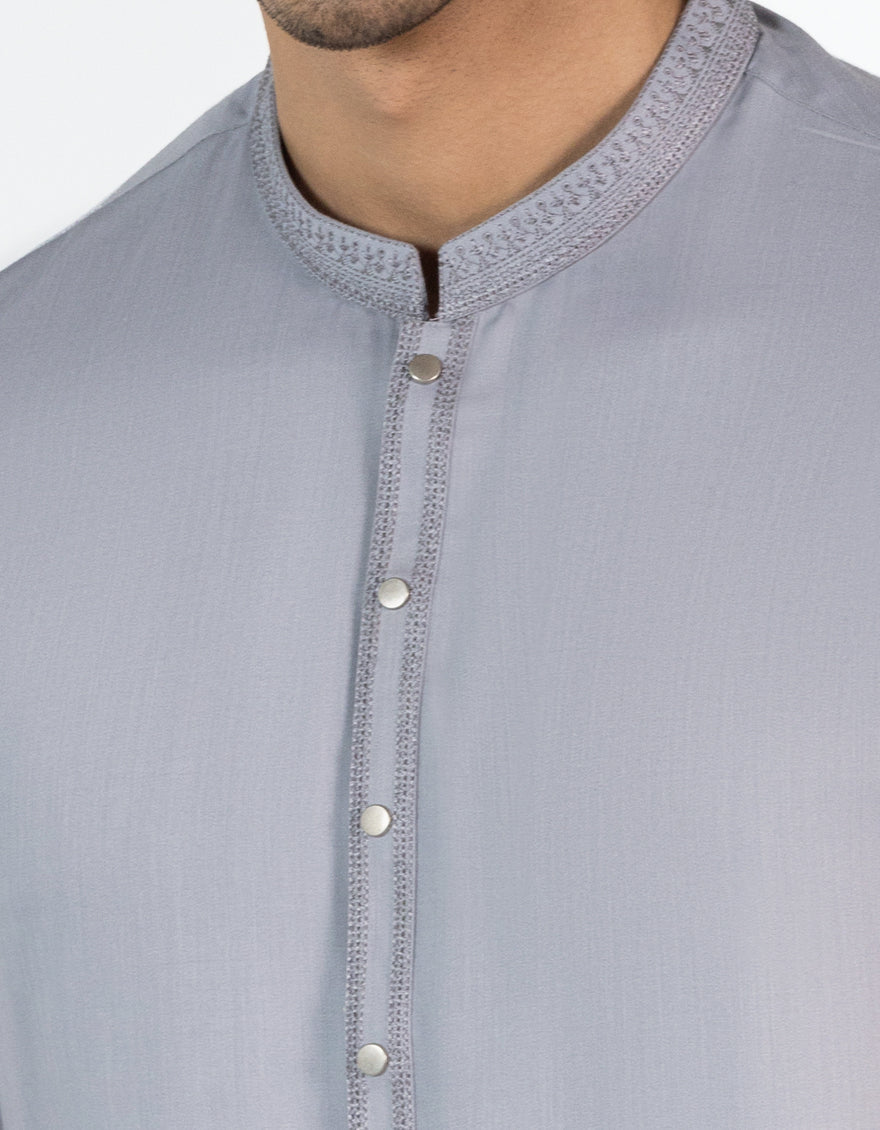 Blended Grey Shalwar Kameez - J. Junaid Jamshed