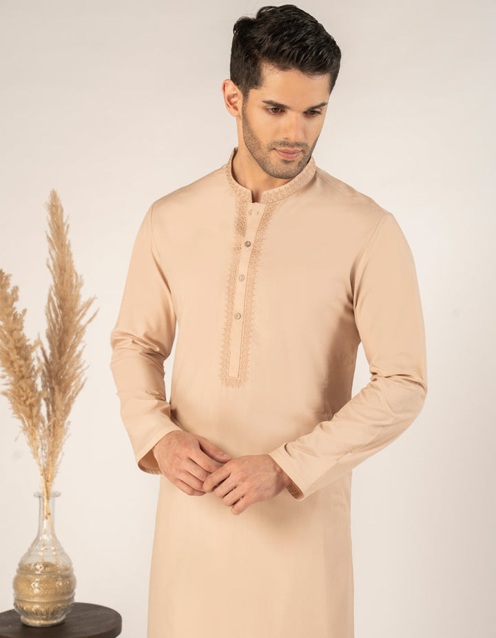 Blended Peach Shalwar Kameez - J. Junaid Jamshed