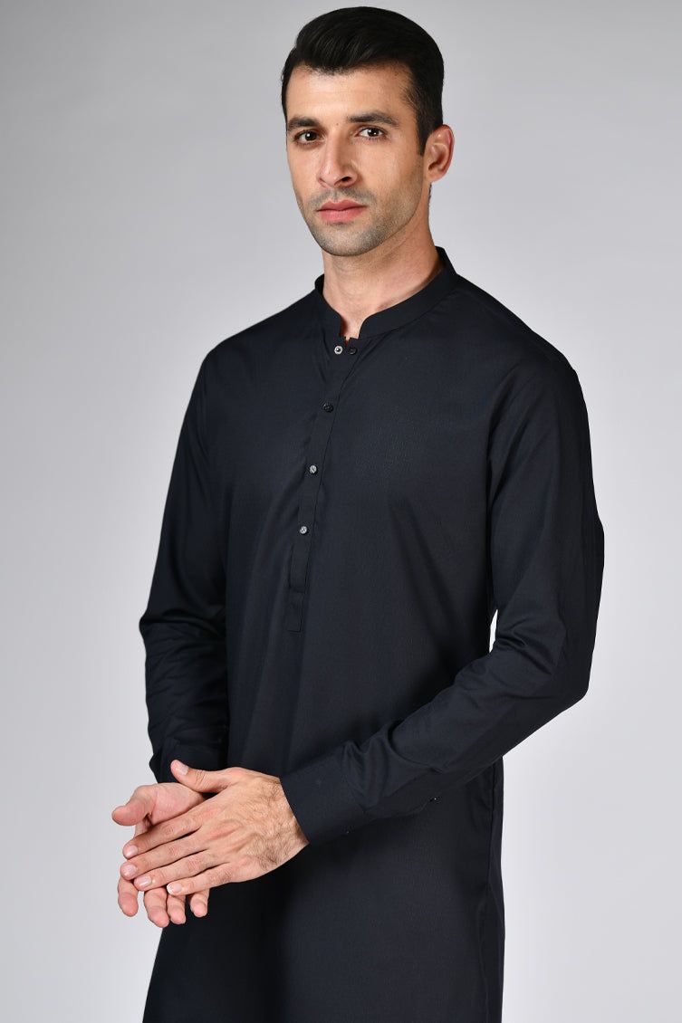 Blended Black Shalwar Kameez - J. Junaid Jamshed