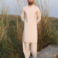 Blended Brown Shalwar Kameez - J. Junaid Jamshed
