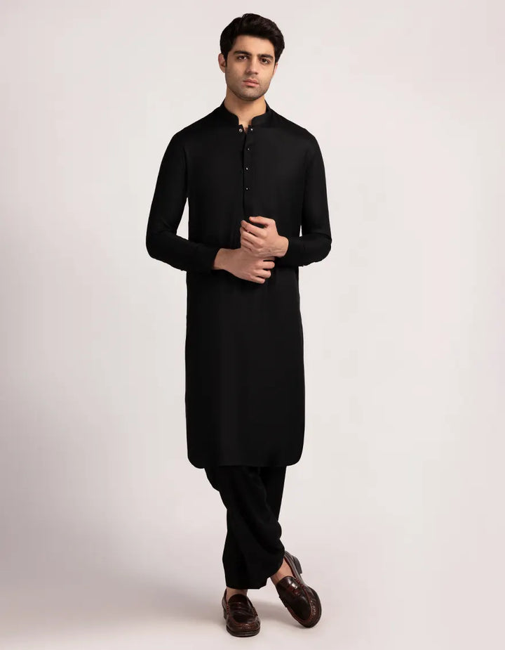 Blended Black Shalwar Kameez - J. Junaid Jamshed
