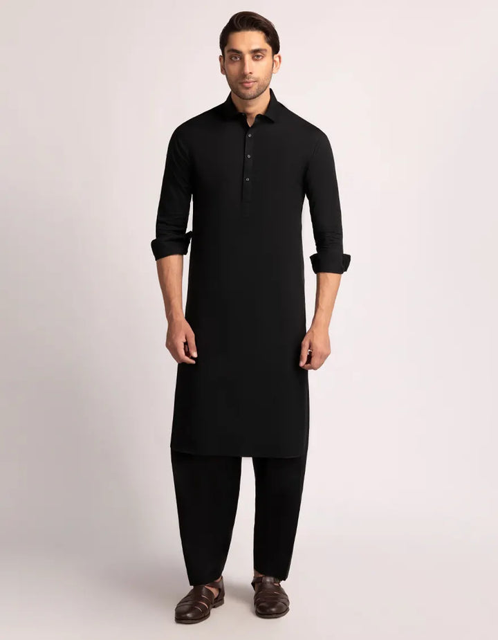 Cotton Black Shalwar Kameez - J. Junaid Jamshed