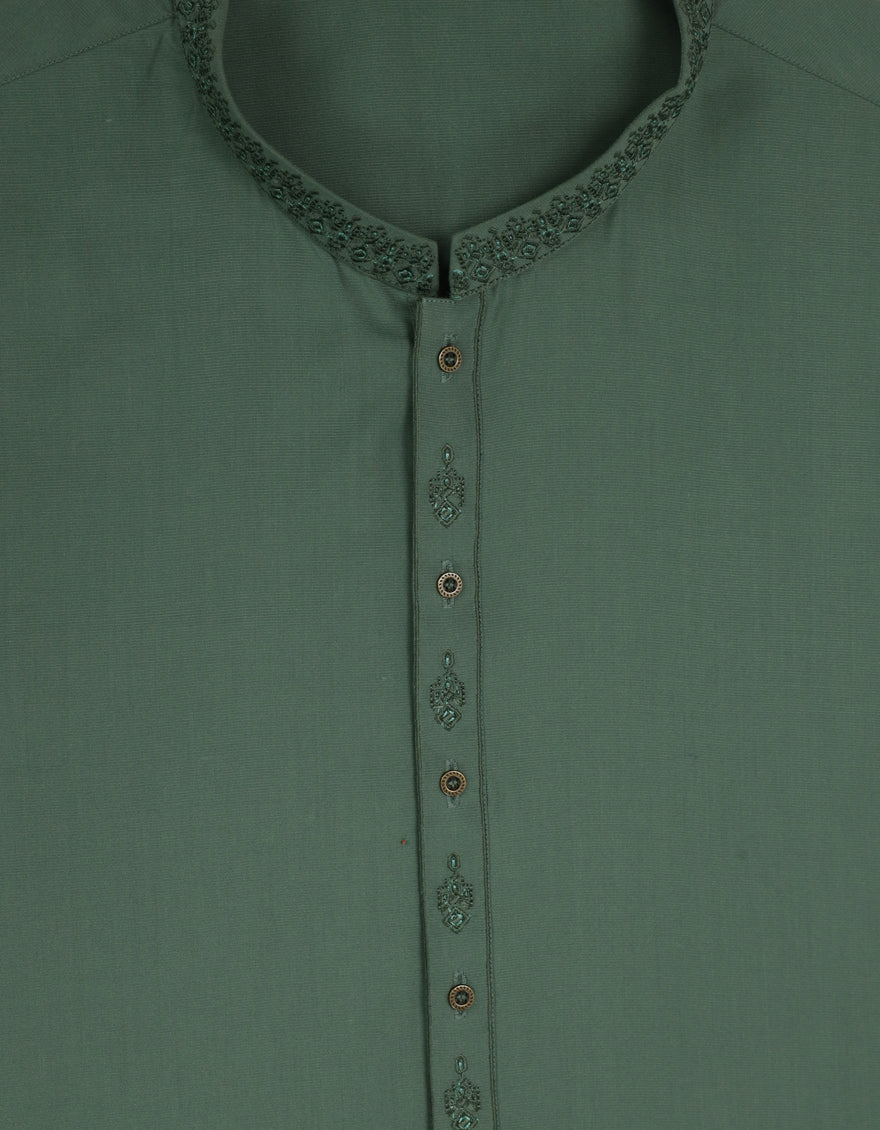 Blended Green Shalwar Kameez - J. Junaid Jamshed