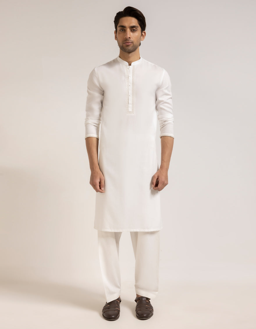 Blended Off White Shalwar Kameez - J. Junaid Jamshed