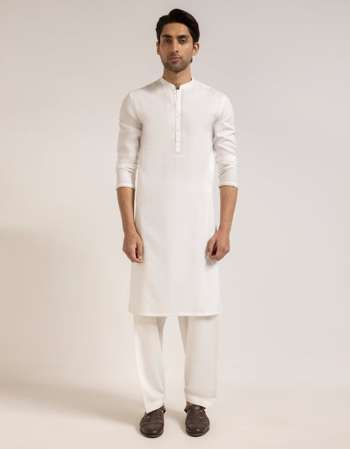 Blended Off White Shalwar Kameez - J. Junaid Jamshed