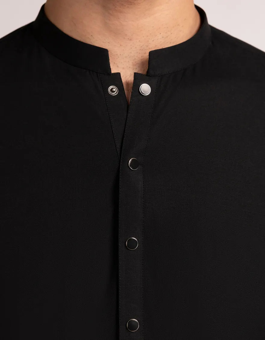 Blended Black Shalwar Kameez - J. Junaid Jamshed