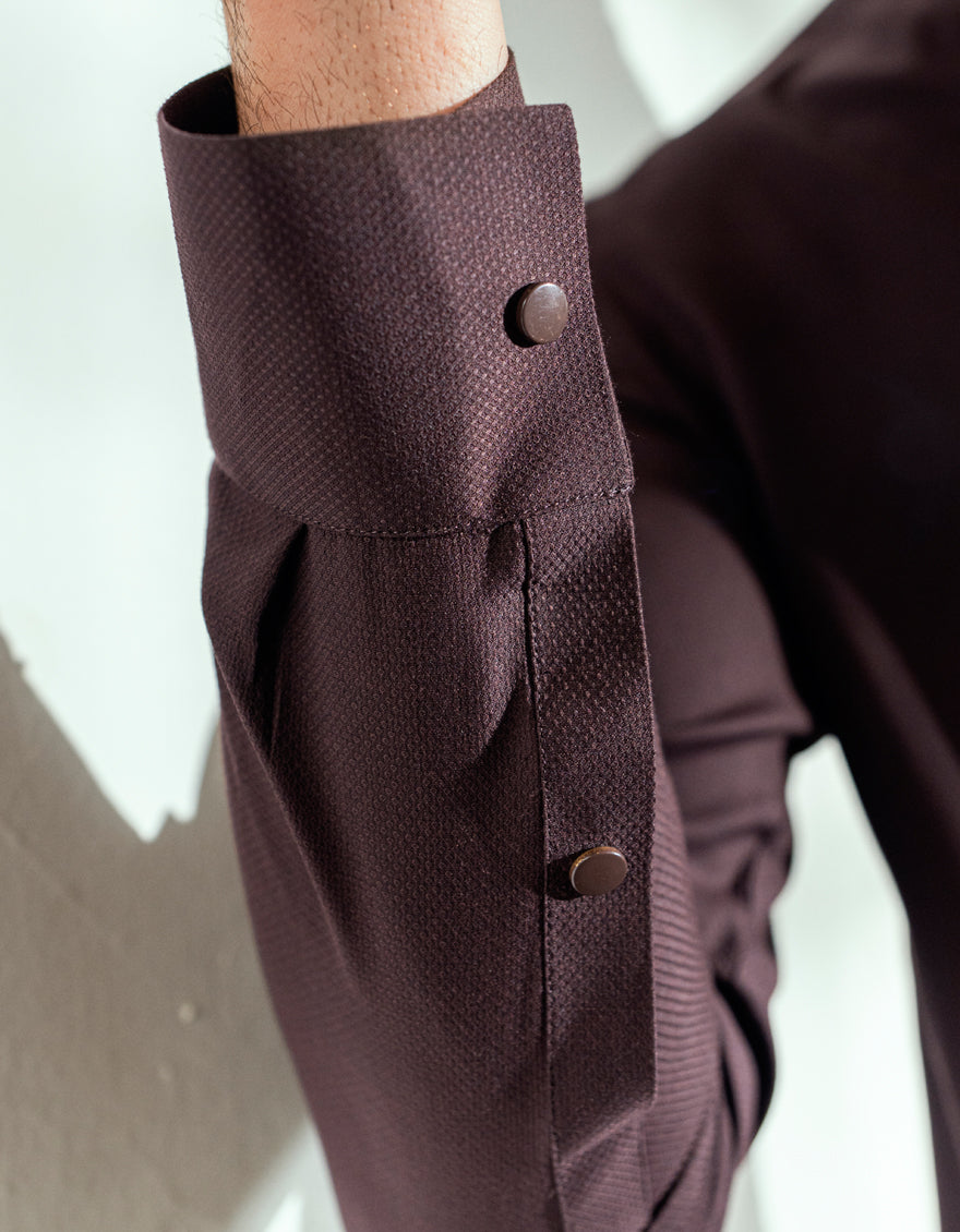 Blended Dark Brown Shalwar Kameez - J. Junaid Jamshed