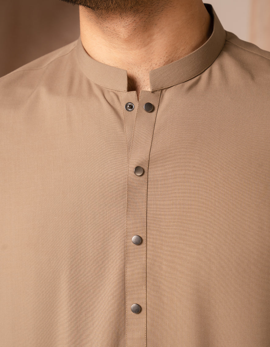 Blended Brown Shalwar Kameez - J. Junaid Jamshed