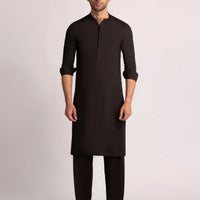 Blended Dark Brown Shalwar Kameez  - J. Junaid Jamshed