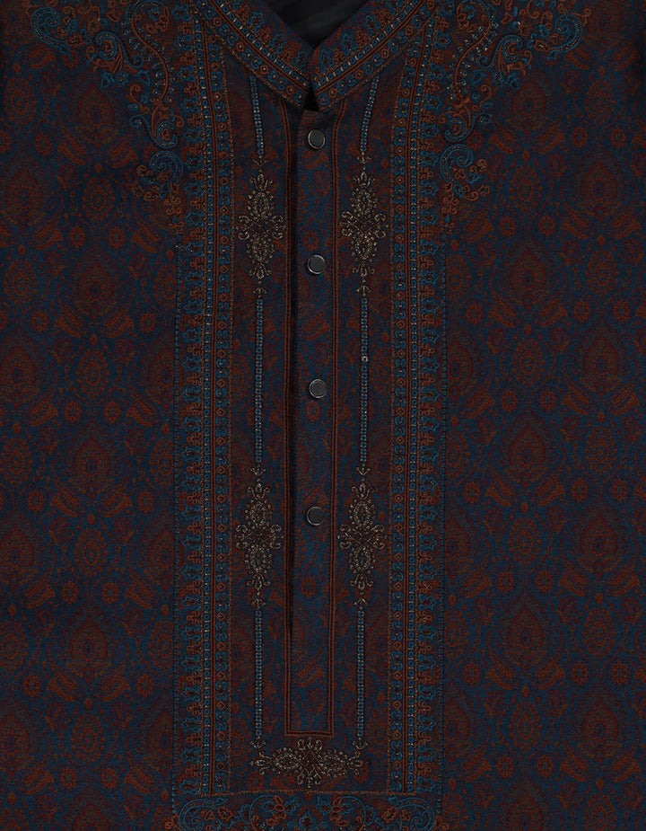 Polyester Blue Special Kurta - J. Junaid Jamshed