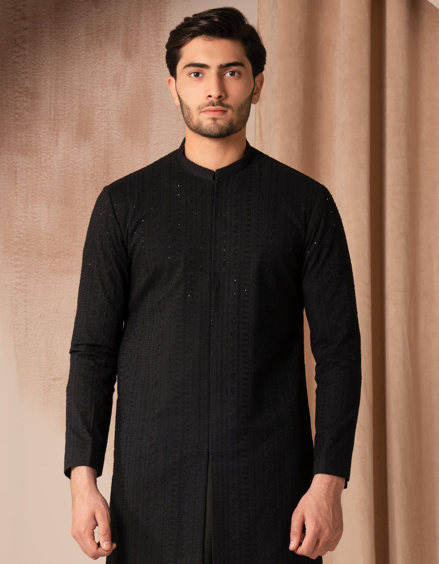 Cotton Black Special Kurta - J. Junaid Jamshed