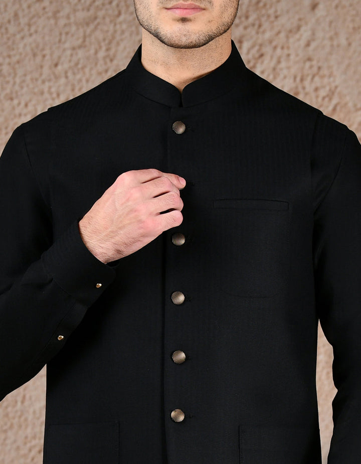 Blended Black Shalwar Kameez - J. Junaid Jamshed