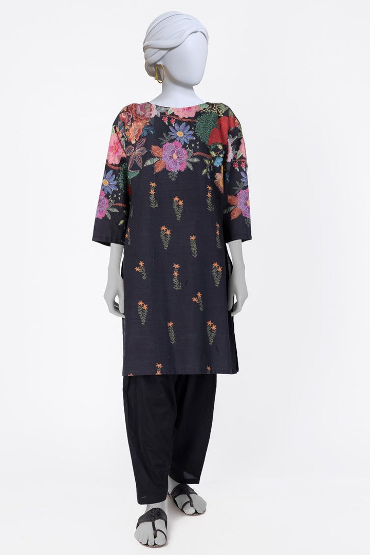 Khaddar Black Kurti - J. Junaid Jamshed