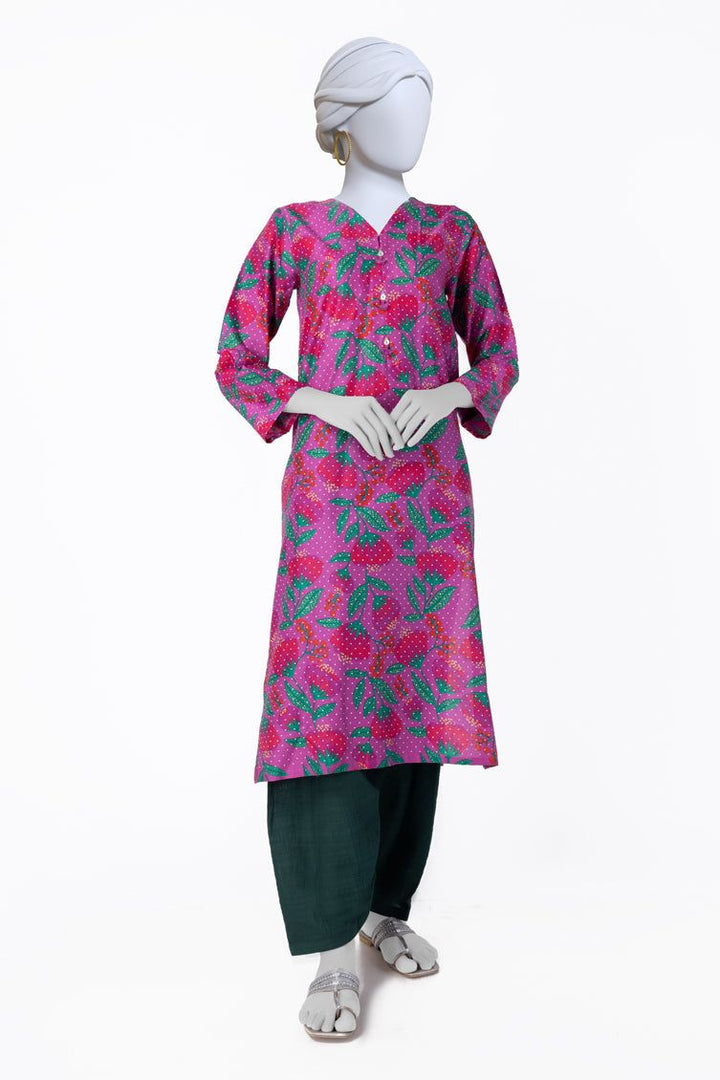 Cambric Pink Kurti - J. Junaid Jamshed