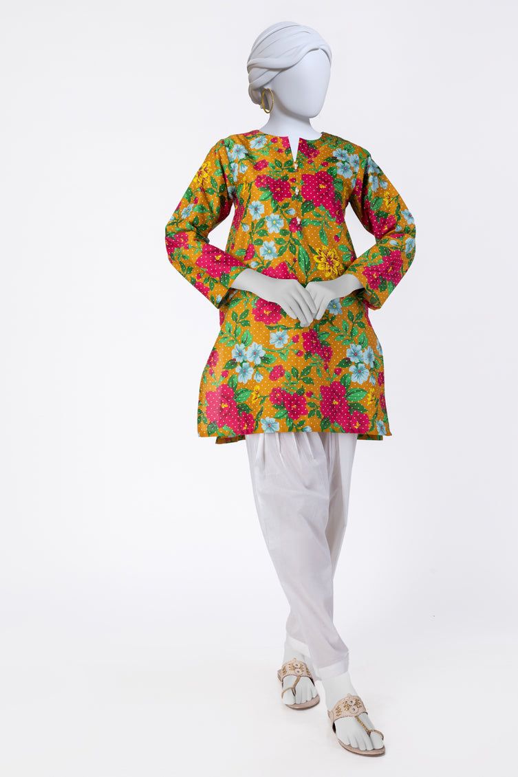 Cambric Orange Kurti - J. Junaid Jamshed
