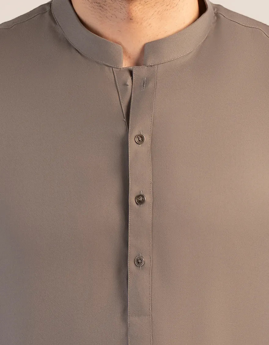 Blended Grey Unstitched Suit - J. Junaid Jamshed