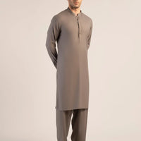 Blended Grey Unstitched Suit - J. Junaid Jamshed