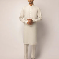 Polyester Smoke Grey Unstitched Suit - J. Junaid Jamshed
