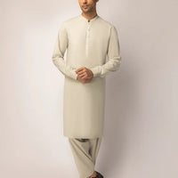 Blended Frost White Unstitched Suit - J. Junaid Jamshed