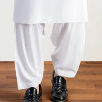 Blended Off White Shalwar - J. Junaid Jamshed