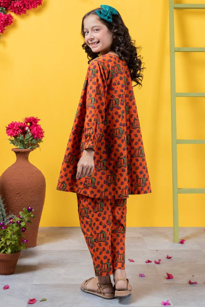 Lawn Orange Stitched Suit - J. Junaid Jamshed