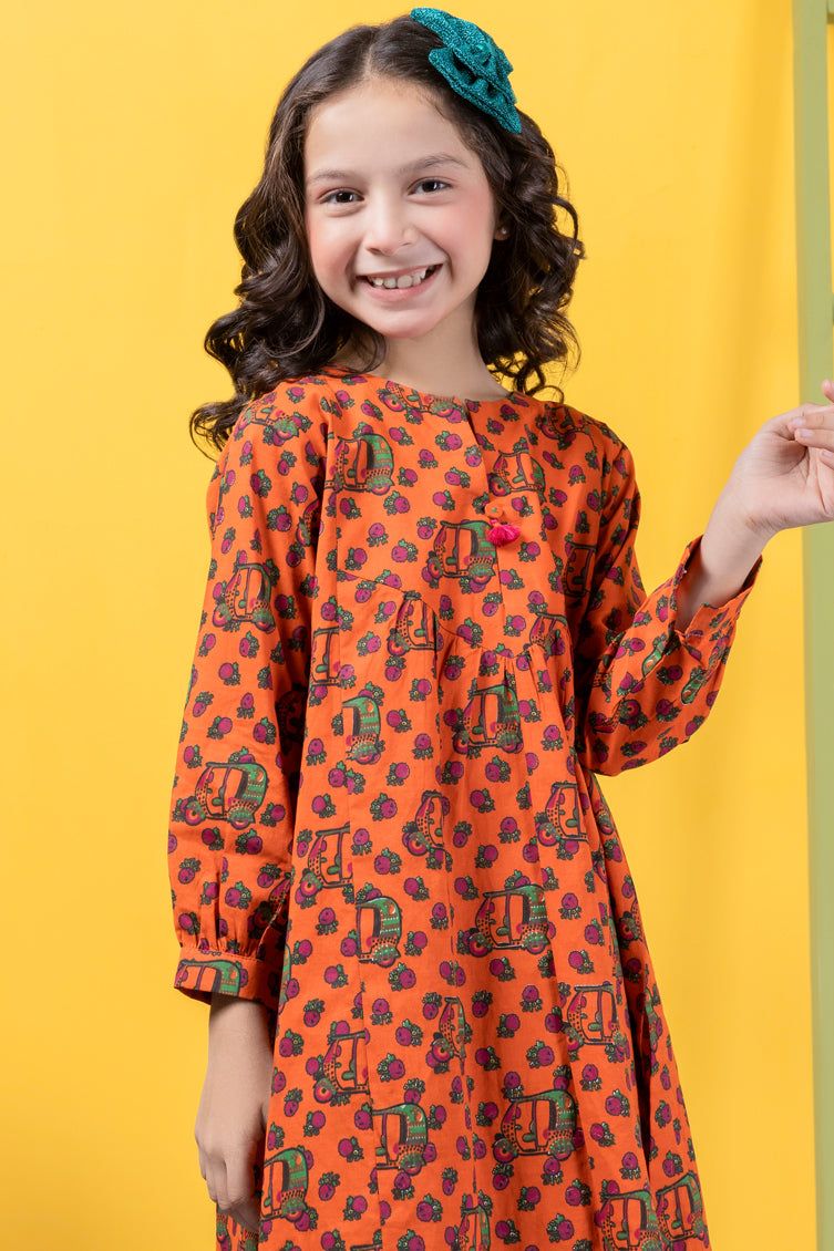 Lawn Orange Stitched Suit - J. Junaid Jamshed